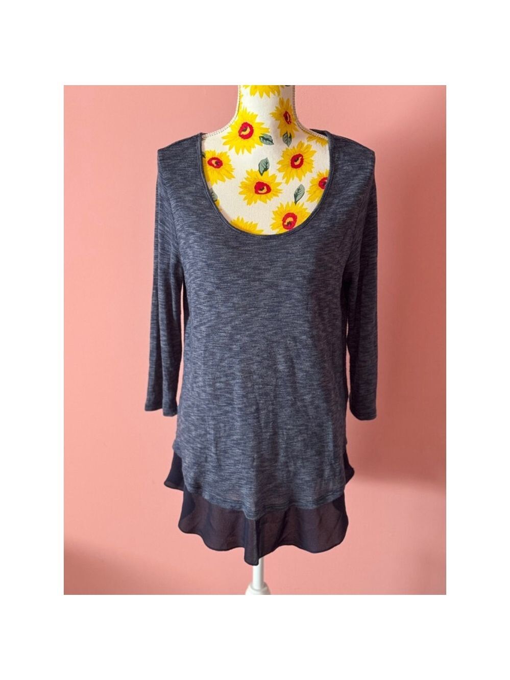 Women's Casual Couture Top, Size L, Navy